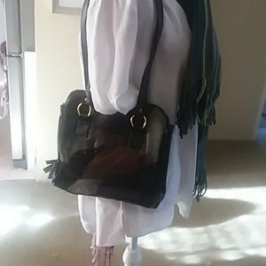 Leather patchwork handbag